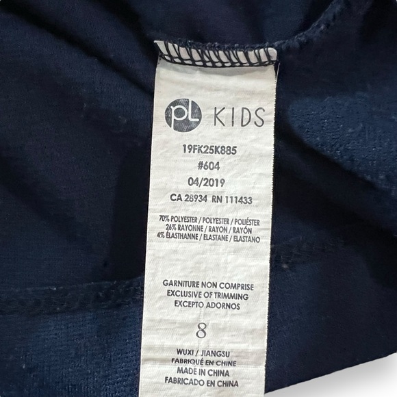 PL Kids Blue Ribbed Crew Neck Long Sleeve Pullover Sweater Girl’s Size 8 - Picture 3 of 4